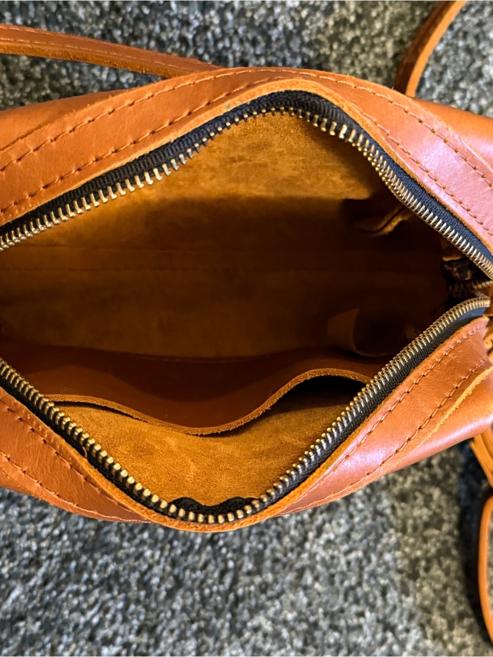 Portland Leather Light Brown Mini Leather Crossbody Bag - Picture 3 of 3